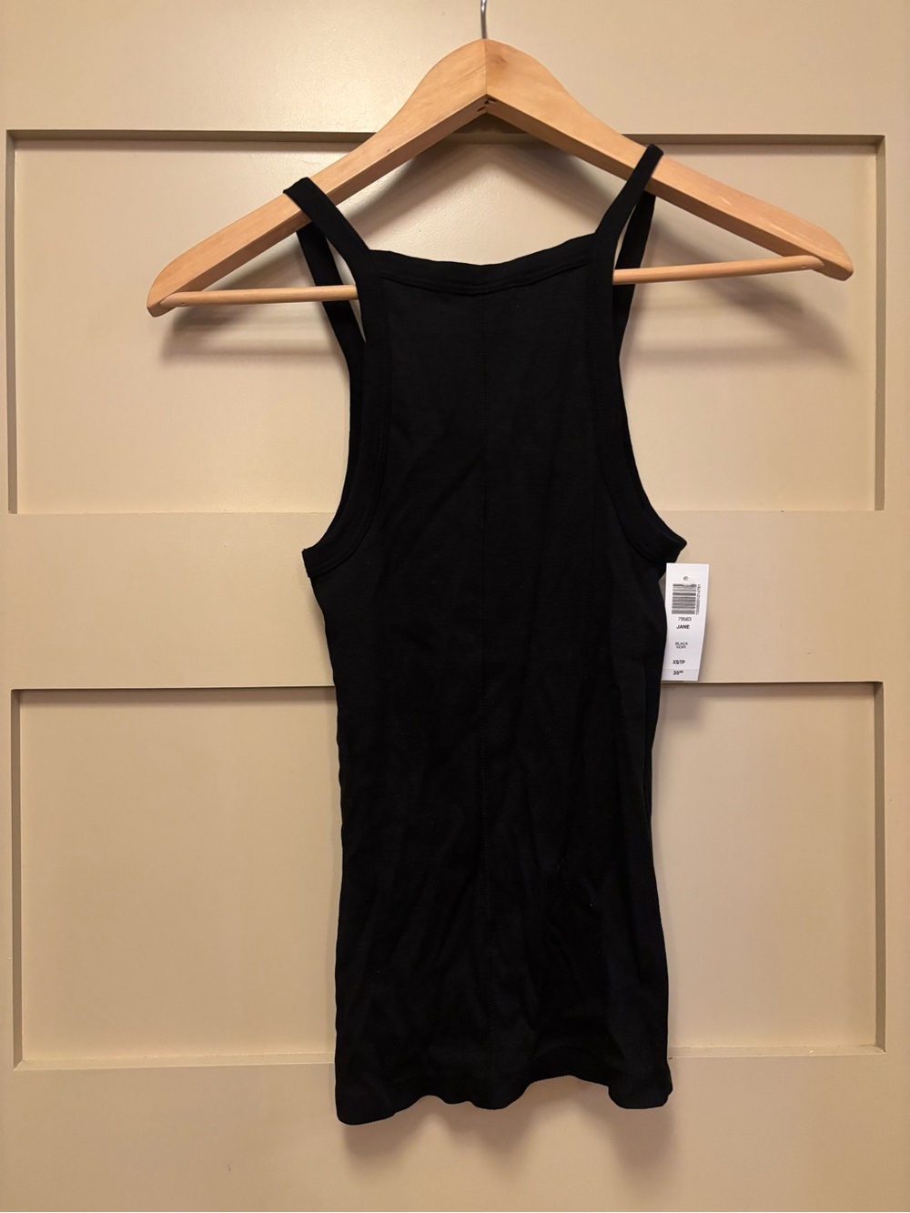 DENIM FORUM The Jane Rib Tank Thin Cami Strap Undershirt Scoop Sleeveless Slim - Picture 2 of 2
